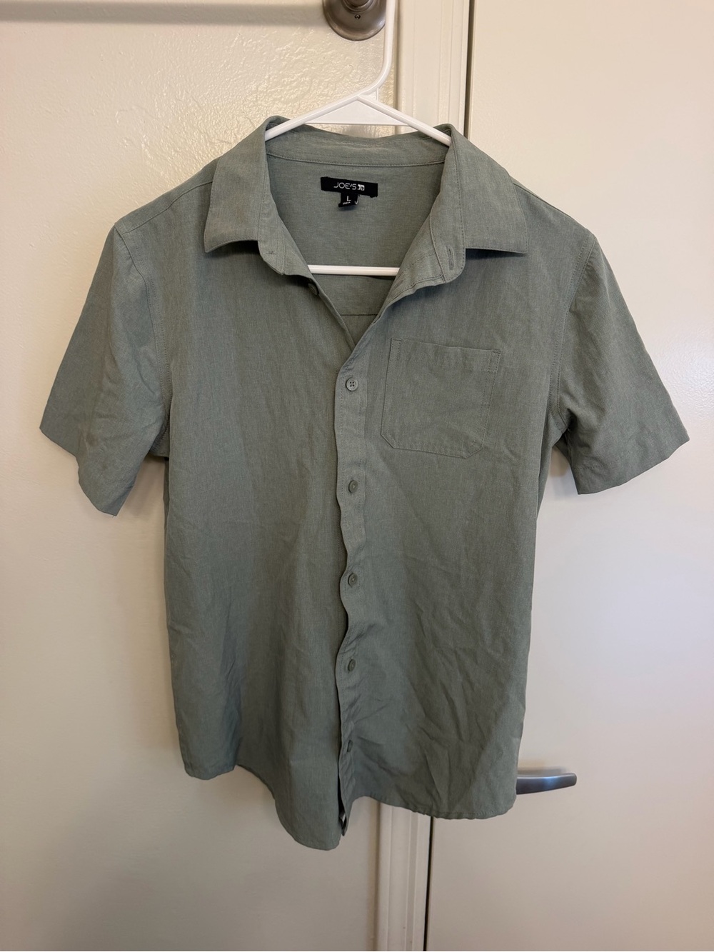 Joe's Jeans Boys Short-Sleeve Button-Down Shirt in Green Size L 14-16